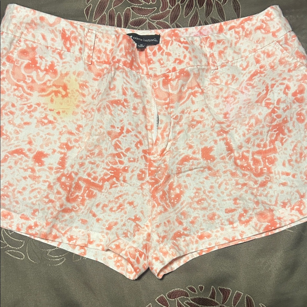 Banana Republic Women's Peach Patterned High Waist Shorts